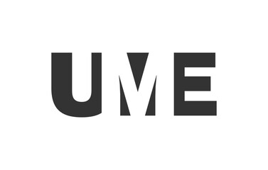 UME logo design. Initial letter U M E bold font style for tech startups, consulting, corporate branding. Creative company name, headlines typography identity, trendy logotype.