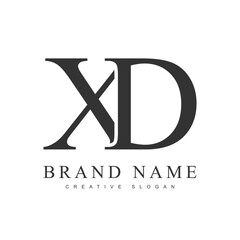 XD trendy logotype template. Initial letter x and d classic font style. Creative logo for company name or identity.