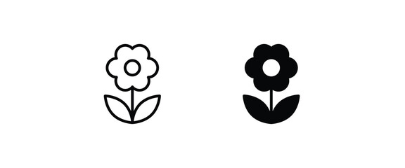 flower icons button, vector, sign, symbol, logo, illustration, editable stroke, flat design style isolated on white