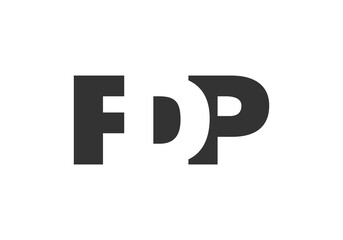 FDP logo design. Initial letter F D P bold font style for tech startups, consulting, corporate branding. Creative company name, headlines typography identity, trendy logotype.