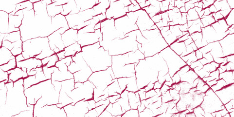 A red and white vintage of a cracked wall, cracked red paint on a white background, White and red patterned natural details textured background for interior Home Decoration or product design. 