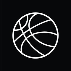 minimalist basketball icon with bold white lines