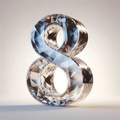 High-End Crystal Number 8 – Diamond-Like Transparent 3D Digit