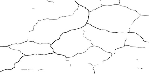 High-Resolution Vector Texture of Dry Cracked Earth with Transparent Background – Grunge Distressed Overlay Featuring Natural Split Lines and Soil Fractures

