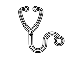 MEDICAL CHECKUP - Stethoscope Outline Icon - Stethoscope Outline Icon and Medical Equipment Picture Vector