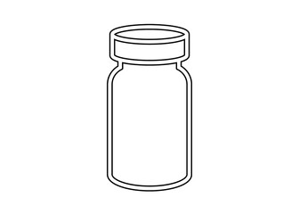 MEDICAL CHECKUP - Vial Outline Icon - Vial Outline Icon and Vector Picture | Medical Laboratory Symbol | Flat Line Art