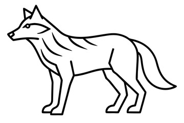 A wild black fox silhouette, a vector illustration of a mammal animal