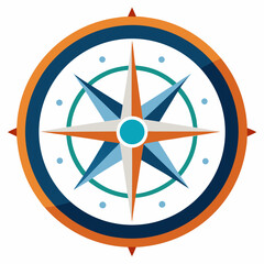 Colorful Compass Rose Vector Illustration For Direction Navigation And Exploration Concepts