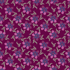 Abstract Digital Hand Drawn Seamless floral pattern background. ready for print digital flower textile allover design
