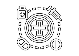 MEDICAL CHECKUP - treatment outline icon