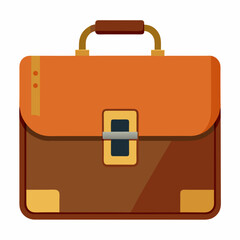 Business Briefcase Illustration Stylish Portfolio Bag Flat Vector Graphic Isolated