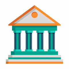 Minimalistic Vector Illustration Of A Classic Building Facade Design