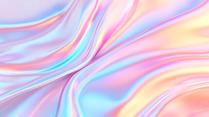 Obraz premium Colorful abstract waves, soft pastel swirls creating a dreamy atmosphere, perfect for backgrounds or creative projects.