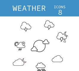 weather icon set in outlines