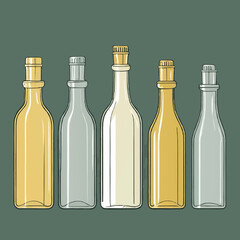 set of empty bottle cartoon vector illustration