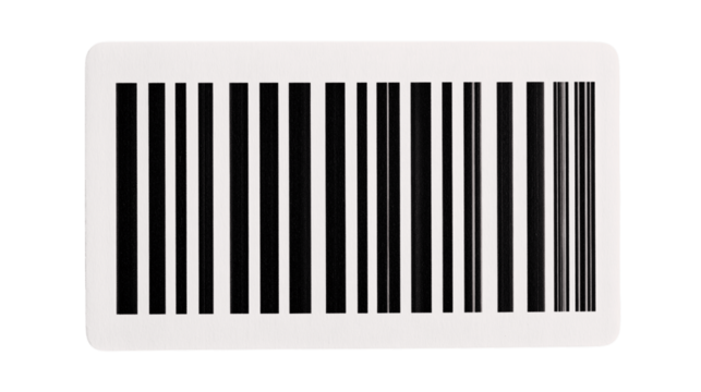High-resolution image of a single archival barcode, centered on white background with no other objects --ar 16:9