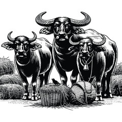 Domestic water buffalo vector