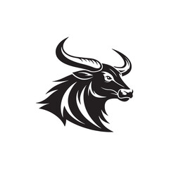 ox vector silhouette clip art logo design