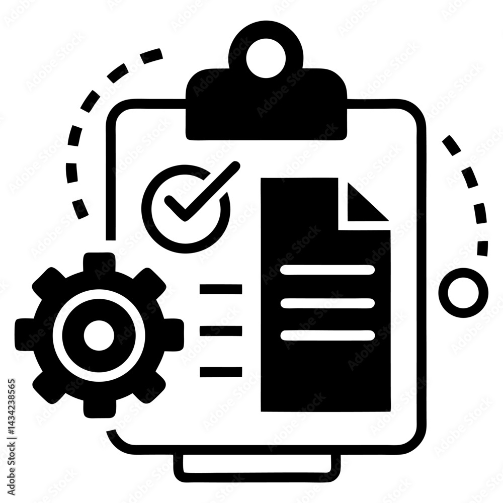 Wall mural this vector set features a glossy round button icon with a clipboard illustrating a document, a file