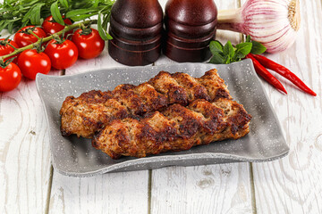 Chicken kebab minced meat and spices
