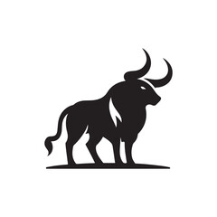 ox vector silhouette clip art logo design