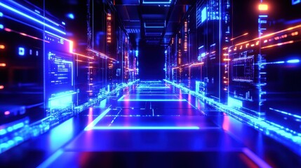 Fototapeta premium Digital Corridor of the Future