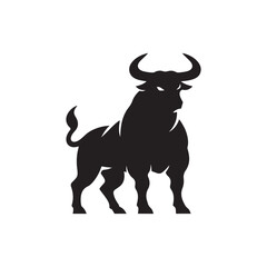 ox vector silhouette clip art logo design