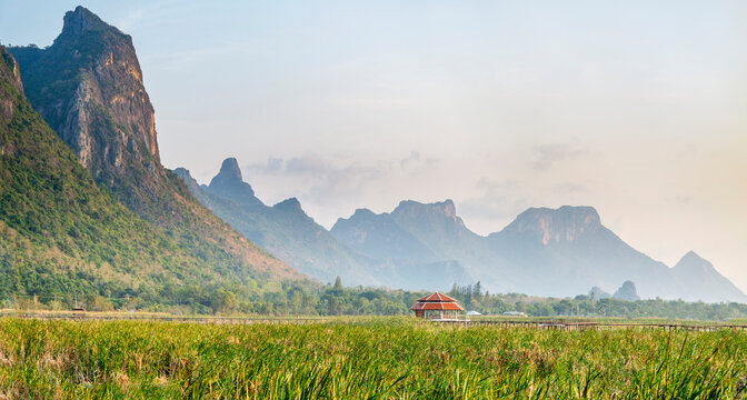 Wetland nature park and boardwalk,Sam Roi Yot National Park, Hua Hin,Thailand.