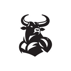 ox vector silhouette clip art logo design