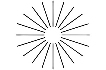 Fototapeta premium Abstract sun explosion with pencils forms a colorful, light pattern