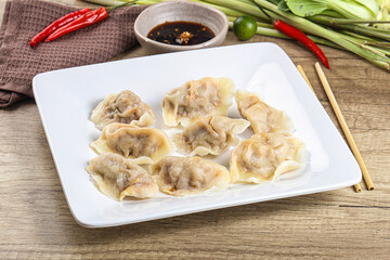Asian steamed dumplings with meat