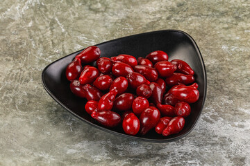 Ripe sweet juicy digberry cornel