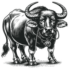 black and white buffalo