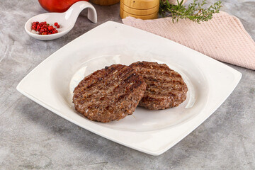 Grilled beef burger cutlet minced meat