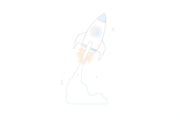 Rocket lifting off from a customer-centric dashboard, symbolizing insight-powered success
