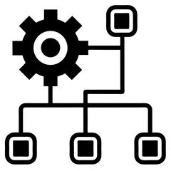 A set of vector icons features technology symbols for web, mobile, and business design