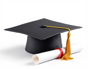 Graduation cap and diploma