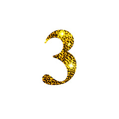 Golden number 3. Numbers for design