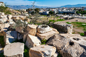 Ancient Marble Fragments Overlooking Eleusis Sanctuary