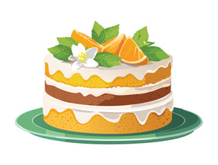 Birthday Layer Cake - Vector Illustration