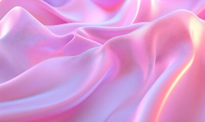 Obraz premium Iridescent shimmering folds of pink fabric