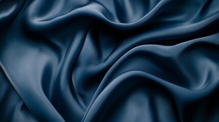 Obraz premium Dark blue fabric texture dramatic wrinkles minimalist background design