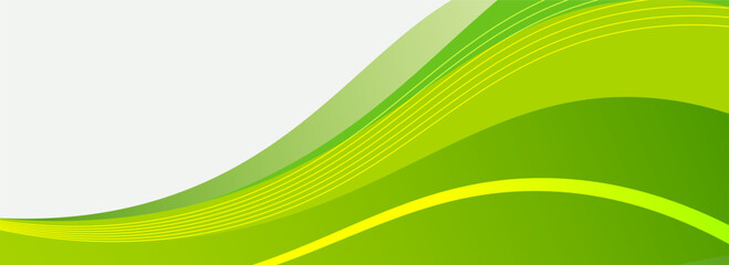 Abstract wave green banner background.