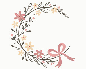 Elegant Floral Wreath Design for Spring and Celebrations