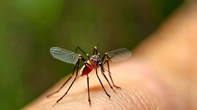 Mosquito, insect bite, disease transmission. Pest control. Skin swells from mosquito puncture. Bloodborne diseases spread through bites. Insect repellents enhance outdoor safety.