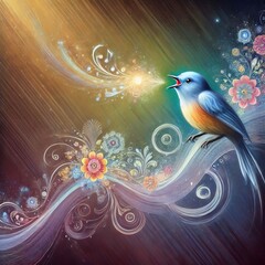 Birdsong Vibrations Gentle fluttering waves flowin