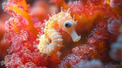 Tiny seahorse amidst vibrant coral (1)