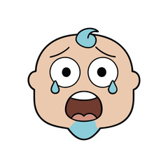 Obraz premium crying cartoon face wobbly lips vector illustration