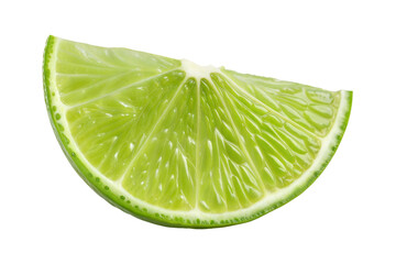 Juicy slice of lime isolated on transparent. Png