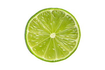 Juicy slice of lime isolated on transparent. Png